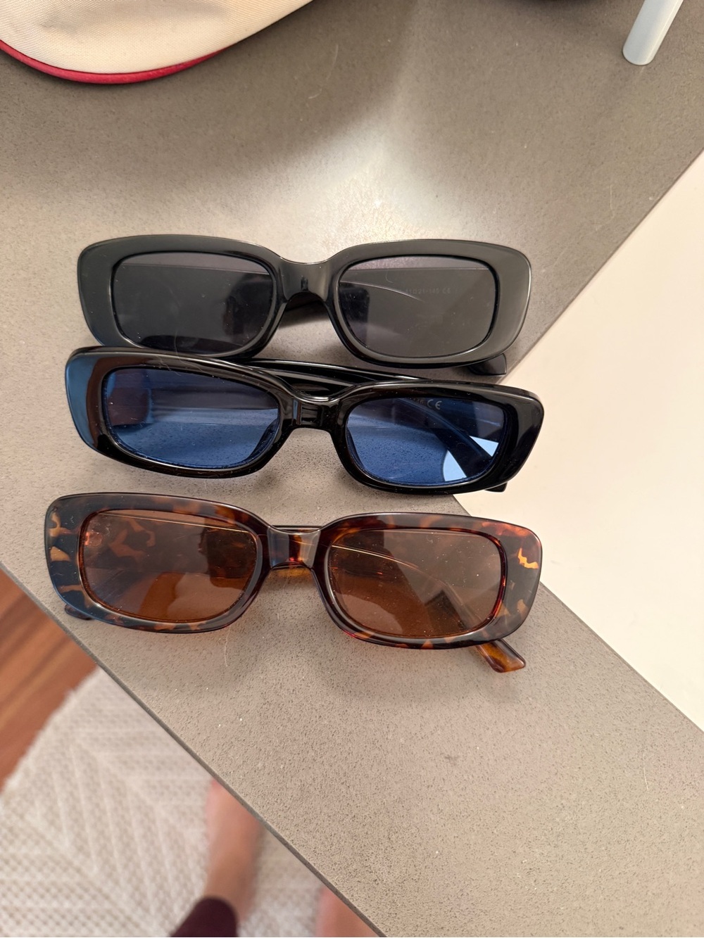 Women's Rectangular Sunglasses - Black, Blue, Tortoiseshell